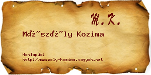Mészöly Kozima névjegykártya